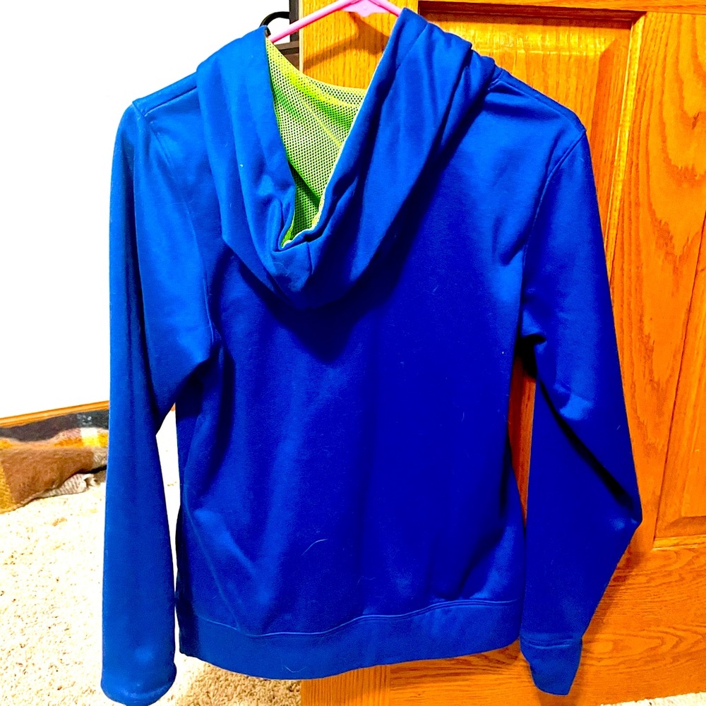 Under Armor - Women’s sweatshirt size small, blue and neon green